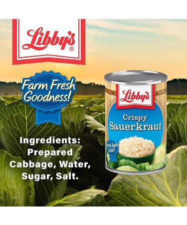 Libby's Crispy Sauerkraut | Classic Barrel Aged Tangy-Sour Taste | Crunchy Translucent Golden Shredded Cabbage | Brined  Fermented and then Hot Packed | 14.5 ounce can (Pack of 12) - Buy Online on GoSupps.com