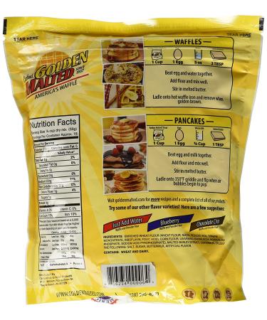 Carbon's Golden Malted Waffle & Pancake Flour 32oz - Pack of 3 - Buy Online on GoSupps.com