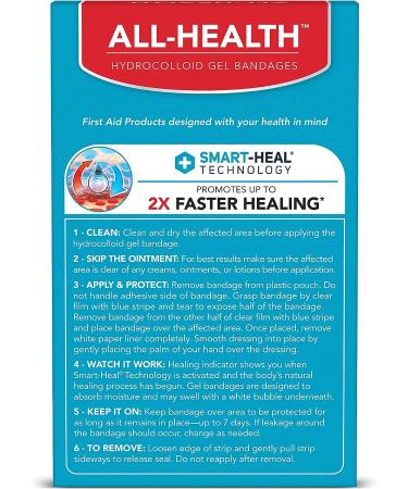All Health Advanced Fast Healing Hydrocolloid Gel Bandages for Fingers & Toes - 16 ct | 2X Faster Healing for Blisters & Wound Care - 16 Count - Buy Online on GoSupps.com