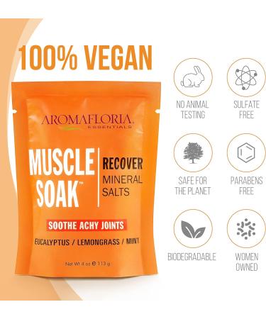 Aromafloria Bath Mineral Salts Travel Size - Stress Less Muscle Soak Sleep Ease - 4 oz (3 Pack) - Buy Online on GoSupps.com