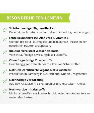  Lenevin Lenevin Organic Watercress Balm for Age Spots on Sensitive Skin - Pigmentation Cream with Aloe Vera Vitamin C Pomegranate and Ginger - Made in Germany - Buy Online on GoSupps.com