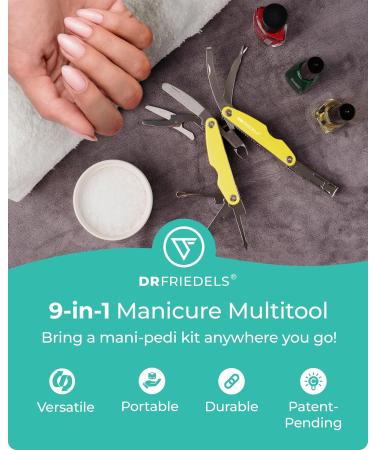 Manicure and Pedicure Kit - 9 in 1 Professional Manicure Set for Women & Men with Cuticle Trimmer Cuticle Remover Cuticle Pusher - Nail Techs & Nail Lovers Manicure Set Professional by DrFriedels Illuminating Yellow - Buy Online on GoSupps.com