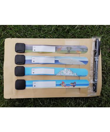 Buy Waterproof SOS Emergency Bracelet & Pen Set for Kids | 4-Piece Labeling Bracelets - Reusable & Durable - Buy Online on GoSupps.com