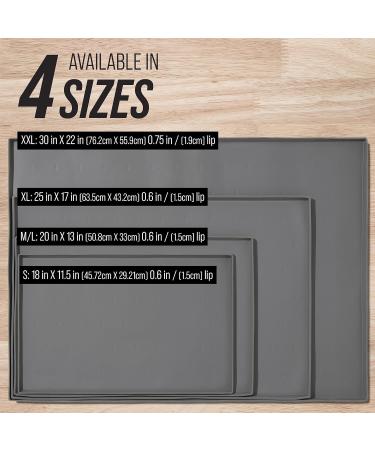 Leash Boss Splash Mat - XL Dog Food & Water Mat Non-Slip Waterproof Silicone High Lip Design (64 x 43 cm Beige) for Dogs & Cats - Buy Online on GoSupps.com