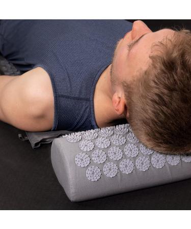 Buy Navaris 2-in-1 Acupressure Massage Set - Shakti Mat & Pillow - Gray - International Shipping Available - Buy Online on GoSupps.com