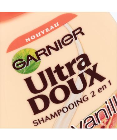 Garnier Ultra Doux 2 in 1 Shampoo for Long Hair with Fragile Ends Vanilla Milk/Papaya Pulp 250 ml - Pack of 3 - Buy Online on GoSupps.com