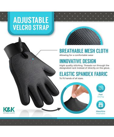 KENNELS & KATS Pet Grooming Glove | Premium De-shedding Brush for Dogs, Cats, Rabbits & Horses | 260 Tips for Mess-free Grooming | One Size Fits All | Blue - Buy Online on GoSupps.com