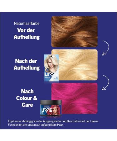  LIVE Schwarzkopf Live Colour & Care Pink - Temporary Hair Mask - 150 ml - 5 minutes - For color boost and intensive care in just 5 minutes - Washable hair color with walnut oil - Buy Online on GoSupps.com