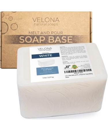 velona 5 LB - White Melt and Pour Soap Base SLS/SLES free | Natural Bars for The Best Result for Soap-Making