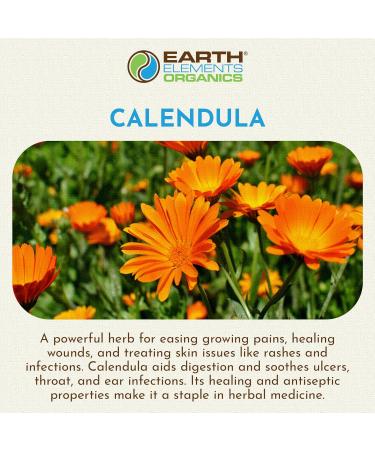 Earth Elements Organics Calendula Oil with Sunflower Oil Herbal Care for Chapped or Damaged Skin Organic Skincare for All Skin Types - 1 fl oz - Buy Online on GoSupps.com