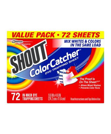 Shout Color Catcher Sheets for Laundry, Maintains Clothes Original Colors, 72 Count 72 Count (Pack of 1)