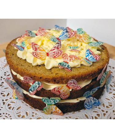Pre-Cut Beautiful Colourful Butterflies B Mixed Size Edible Wafer Paper Cupcake Toppers Cake Decorations Birthday Party Multicoloured Rainbow Butterfly (54) - Buy Online on GoSupps.com