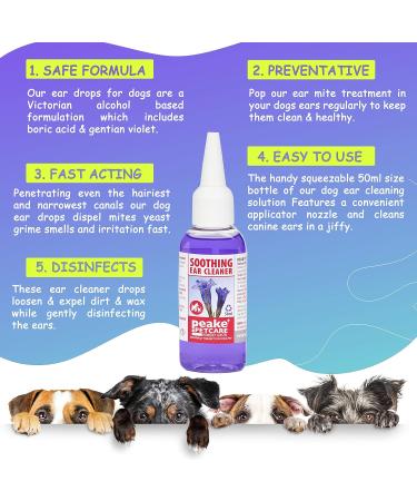 Quistel Dog Ear Cleaner Solution - Soothing Canaural Ear Drops - Dog Ear Drops for Infection Wax Dirt Yeast and Mites - 50ml - Buy Online on GoSupps.com