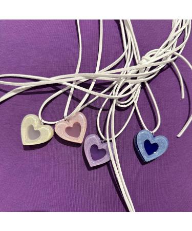 Kuaiyiju Dopamine Heart Neck Choker - Exquisite Heart Pattern with Cool Bow & Hollow Charm - Women's Violet Collarbone Chain - Buy Online on GoSupps.com