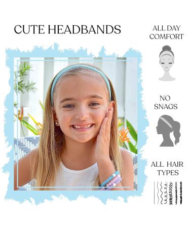 FROG SAC 5 Lace Headbands for Girls - Adjustable Non-Slip Elastic Headwraps - Cute Hair Accessories for Kids - Pastel Lacy Design - Birthday Party Favors - Buy Online on GoSupps.com