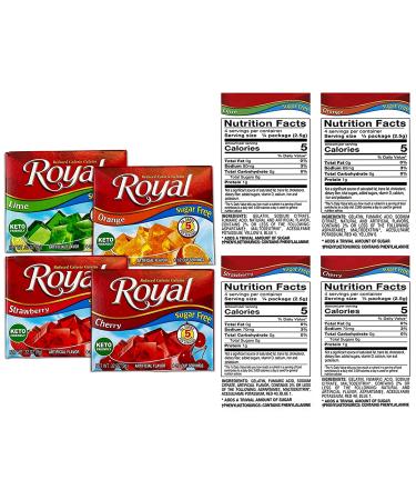 Sugar Free Jello Shot Bundle. Includes 12 Boxes of Royal Gelatin  3 Boxes Each of Strawberry  Lime  Orange and Cherry Sugar Free Jello Flavors Plus Authentic BELLATAVO Ref Magnet!! - Buy Online on GoSupps.com