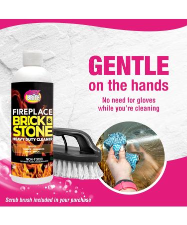 Quick N Brite Fireplace Gel Cleaner Kit - Nonabrasive 16 oz Ideal for Brick Stone Tile & Marble - Made in the USA - Buy Online on GoSupps.com