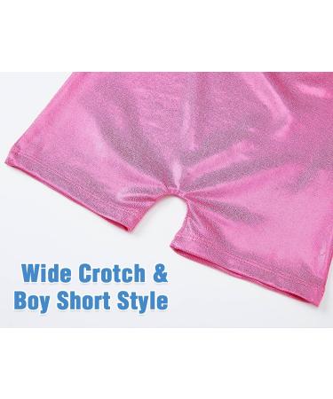 TENVDA Girls Gymnastics Leotards with Shorts - Sparkly Multicolor Tumbling Biketards | Sizes 2-12 Years | Hot Pink 3-4T - Buy Online on GoSupps.com
