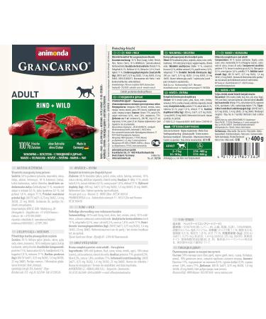 Animonda Gran Carno Dog Food - Beef + Game - 6 x 400 g - Buy Online on GoSupps.com