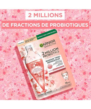 GARNIER Skin Active - 2 Million Probiotics Tissue Face Mask - Repairing Mask - Radiance & Hydration - Enriched with Probiotic Fractions - Vegan & Cruelty Free - All Skin Types - x1 - Buy Online on GoSupps.com