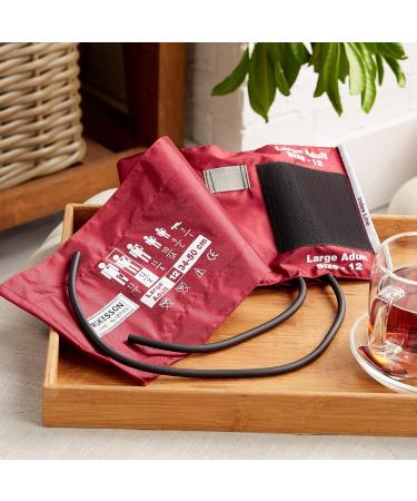 McKesson LUMEON Nylon Blood Pressure Cuff - Burgundy Adult Medium 34-50 cm - 1 Count - Buy Online on GoSupps.com