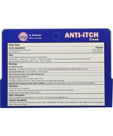 Dr. Sheffield Anti-Itch Cream 1.25 oz - Histamine Blocker for Fast Relief - Buy Online on GoSupps.com