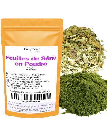 Tazarin LTD 200g Senna Leaf Powder | Senna Powder - 100% Natural Pure High Quality - No Additives Tazarin Ltd