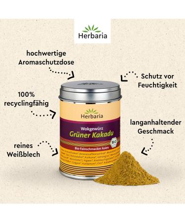 Herbaria Gr ner Kakadu Bio 85g - Organic Spice Mix for Asian Wok & Pan Dishes | Exquisite Ingredients in Sustainable Aroma Protection Box - Buy Online on GoSupps.com