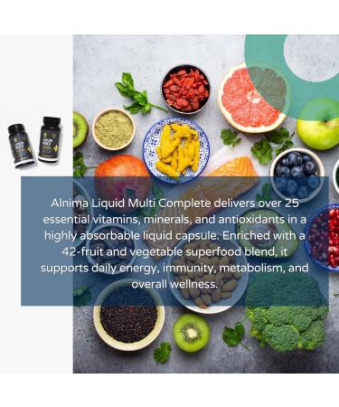 ALNIMA Halal Liquid Multivitamin Complete Energy & Immune Support with 29 Essential Nutrients | 60 Liquid Capsules Halal Certified Non-GMO Made in USA - Buy Online on GoSupps.com