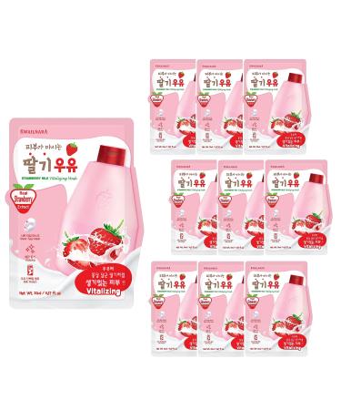 WELCOS KWAILNARA Milk Sheet Mask 10 pcs (Strawberry)