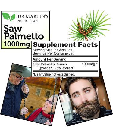 USA Grown Saw Palmetto Capsules - Prostate & Hair Health Support - 180 Count - Buy Online on GoSupps.com
