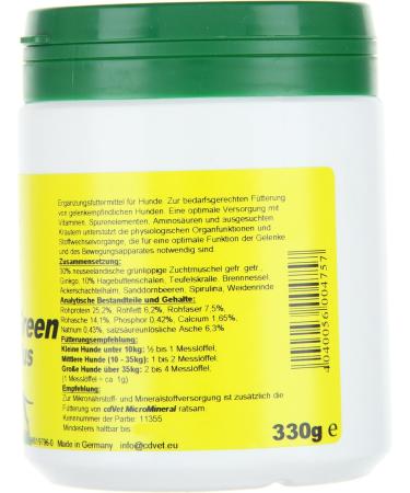 CDVet ArthroGreen Plus 330G - Natural Joint Support Supplement for Dogs & Cats | Vitamins & Minerals for Healthy Joints - Buy Online on GoSupps.com
