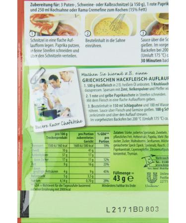 Buy KNORR FILM MISSION Paprika-Rahm Schnitzel - 43g (2 Pack) | Delicious & Natural Ingredients for Perfect Schnitzel | International Shipping - Buy Online on GoSupps.com