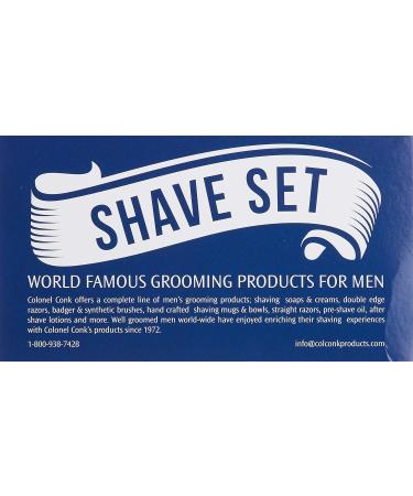 Colonel Conk Model 232 Santa Fe Shave Cup Set | Premium Mixed Badger Brush Chrome Razor & Soap for Luxurious Shaving - Buy Online on GoSupps.com