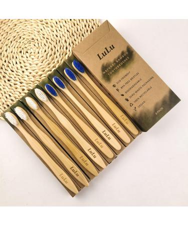 Natural Bamboo Toothbrush - Charcoal Clean Toothbrush for Oral Care Teeth Cleaning - Environmentally Friendly Organic Medium Soft Bristle Brushes