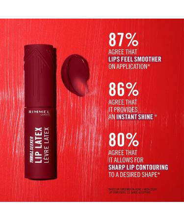 Coty Rimmel Thrill Seeker Lip Latex 300 Main Character liquid lipstick lip gloss lip color lipstick with hyaluronic acid lipstain smooth and shiny moisturizes hyaluronic acid vitamin E aloe vera 6 ml - Buy Online on GoSupps.com