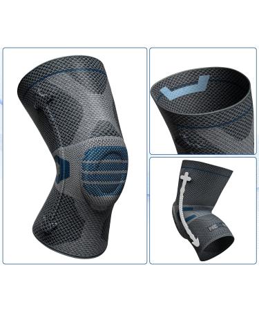 NEENCA Professional 3XL Knee Support Compression Sleeve with Patella Gel Pad for Pain Relief and Joint Recovery - Navy Blue - Buy Online on GoSupps.com