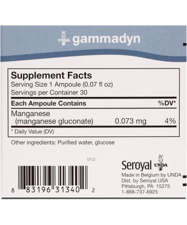 UNDA GAMMADYN Mn | Manganese Oligo-Element Supplement | 30 Ampoules - Buy Online on GoSupps.com
