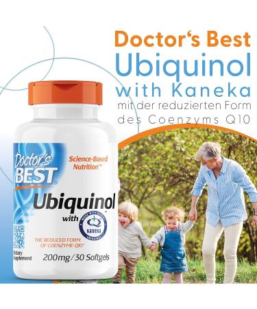 Doctor's Best Ubiquinol 200mg | Kaneka QH CoQ10 - 30 Capsules for Heart Health & Energy | Buy Internationally - Buy Online on GoSupps.com