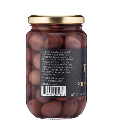 Mina Purple Beldi Olives - Premium Handpicked and Naturally Cured - Gluten Free, Low Carb, Vegan - 12.5 oz - Great Keto Snacks - Buy Online on GoSupps.com