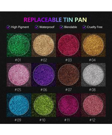 Buy Single Glitter Eyeshadow Tin Palette - High Pigmented Brown Sparkle Eyeshadow & Metallic Face Glitter - Buy Online on GoSupps.com