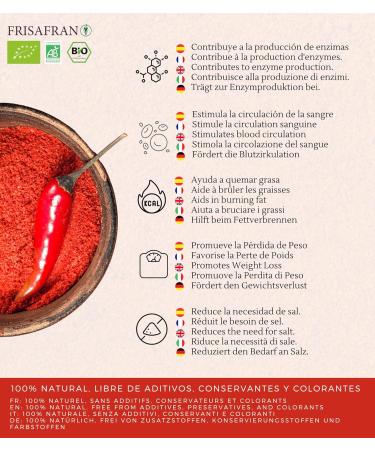 Frisafran Organic Cayenne Powder 200g | Intense 90 000 HU Heat | Perfect for Seasoning & Enjoying - Buy Online on GoSupps.com