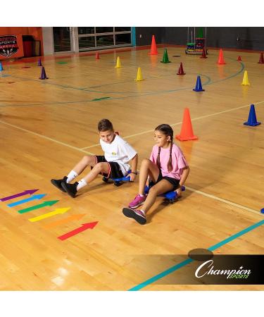 Champion Sports Round Poly Spot Markers - Ideal for Sports & Social Distancing - Yellow - Buy Online on GoSupps.com