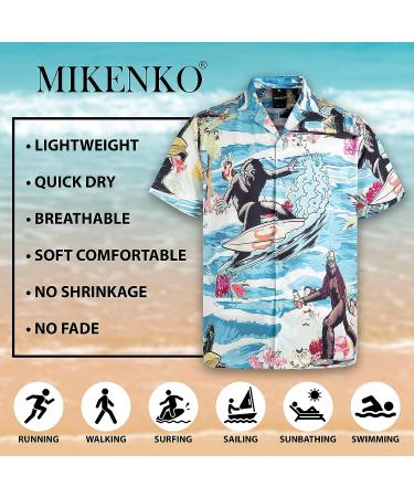 Mikenko Funny Hawaiian Shirt for Men Beer Bigfoot Print, 3XL-4XL Sizes, Short Sleeve Summer Beach Button Down - Buy Online on GoSupps.com