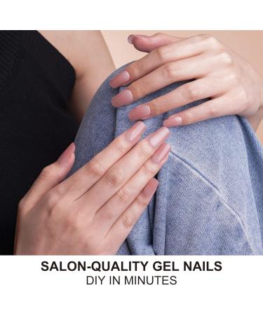 DANNI & TONI Soft Self-Adhesive Gel Nail Stickers | Salon-Quality Manicure Set | Light Red Gradient with Shimmer | 28 Semi Cured Nail Wraps - Buy Online on GoSupps.com