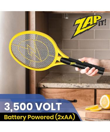 Zap it! Bug Zapper - Battery-Operated Mosquito & Fly Killer Racket with 3500 Volts & LED Light - Includes 2 AA Batteries - Best for Indoor & Outdoor Use - Buy Online on GoSupps.com