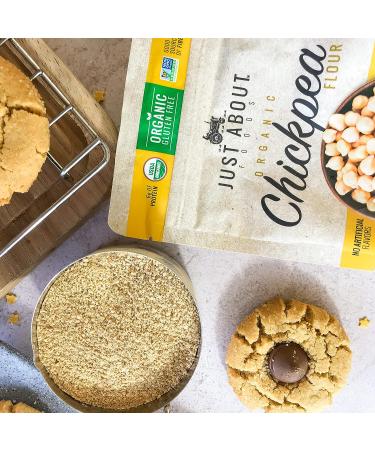 Just About Foods Organic Chickpea Flour 2lb (2 Pack) - USDA Organic, Gluten Free, Non GMO, Kosher - Pack of 2 (1lb bags) - Buy Online on GoSupps.com