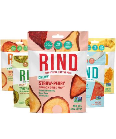 RIND Snacks No Added Sugar Dried Fruit Superfood Variety Pack | Tangy Kiwi, Straw-Peary, Coco-Melon, Orchard Blend, Tropical Blend | High Fiber, Vegan, Paleo, Non-GMO, 2.75oz-3oz, 5 Pack 5 Piece Assortment