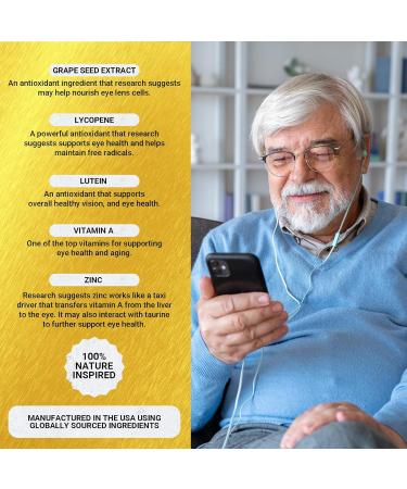 Golden After 50 VpMax-9 - Sight Care and Antioxidant Supplement with Eye Vitamins Lutein Lycopene and Bilberry Extract - 3 Bottles 1 Count (Pack of 3) - Buy Online on GoSupps.com