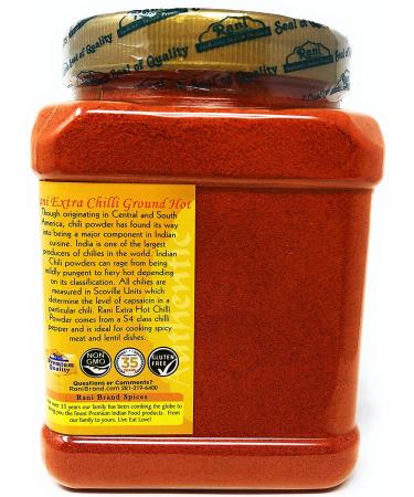 Rani Extra Hot Chilli Powder 16oz - All Natural, Vegan, Gluten-Friendly | Indian Spice in 454g PET Jar - Buy Online on GoSupps.com